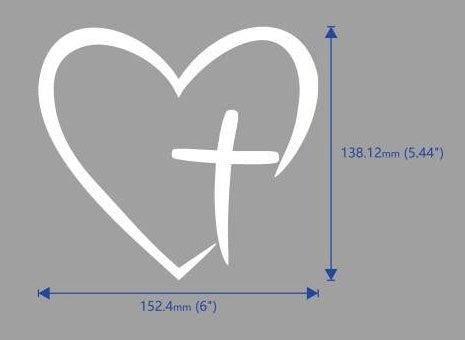 Heart with Cross Decal