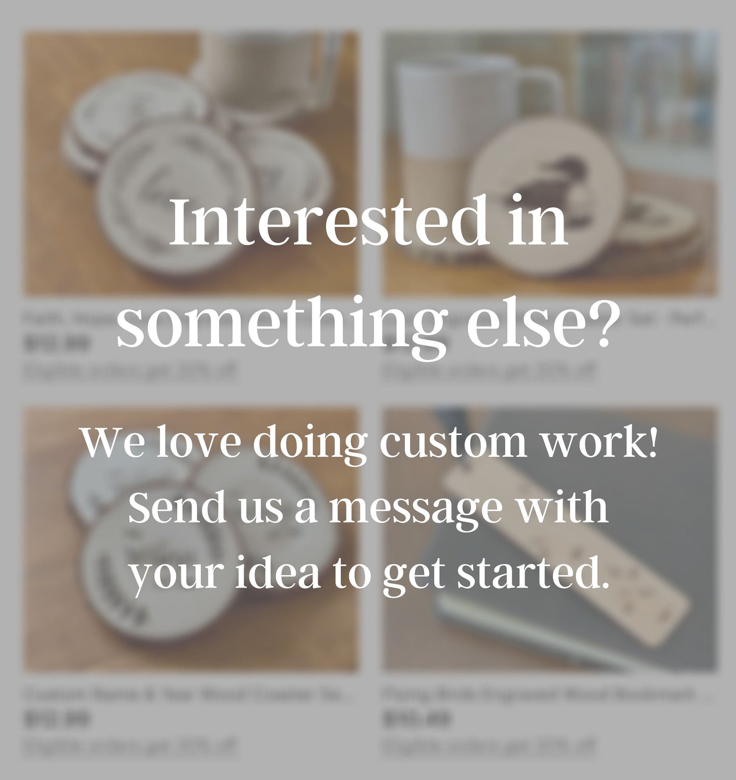 Faith, Hope, Love Engraved Wood Coaster Set